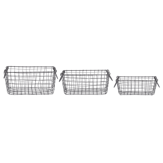 ESSCHERT DESIGN Small Rectangular Wire Basket - Set of 3