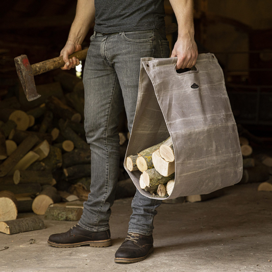 ESSCHERT DESIGN Waxed Canvas Log Carrier