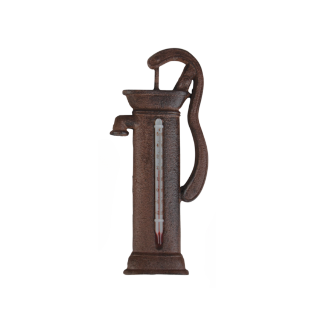 ESSCHERT DESIGN Cast Iron Wall Thermometer - Water Pump