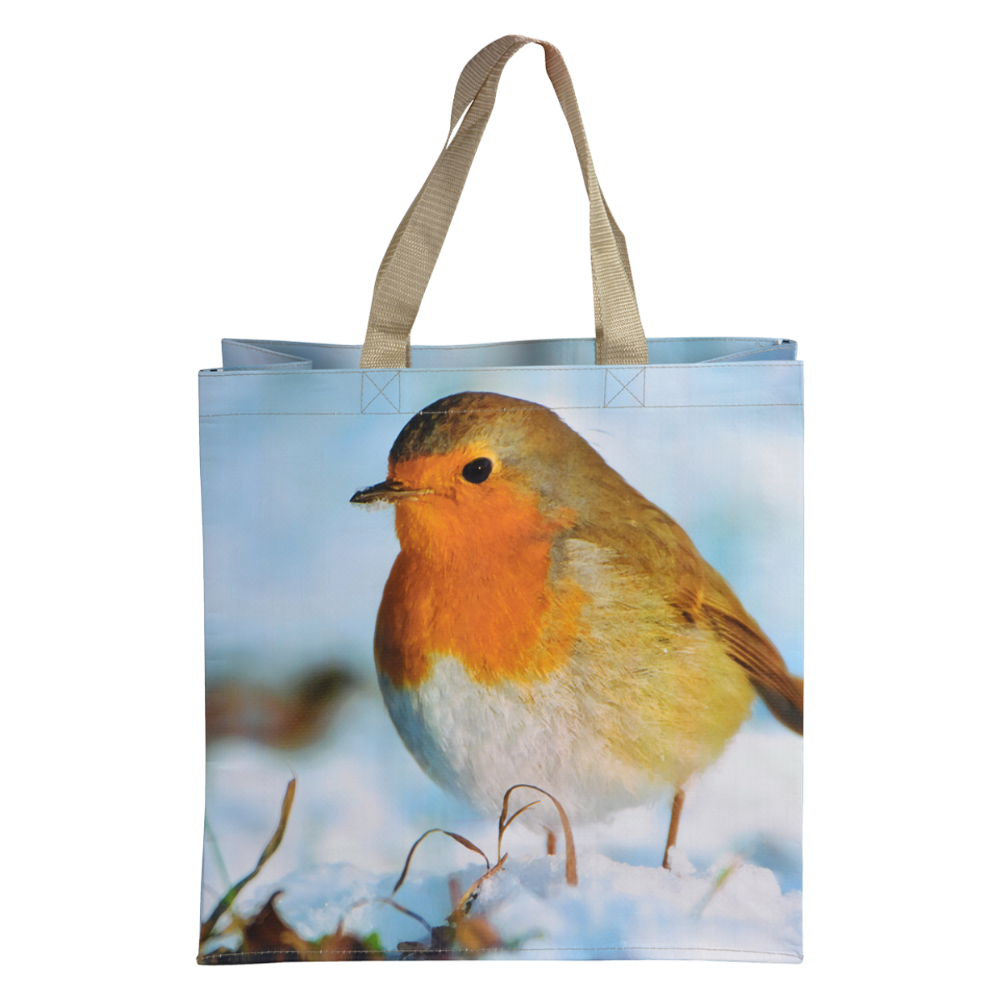 Load image into Gallery viewer, ESSCHERT DESIGN &#39;Nature Print&#39; Shopping Bag - Robin