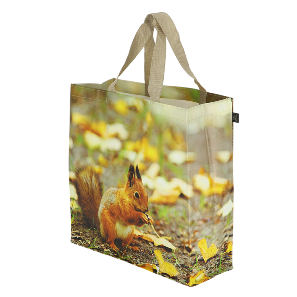 Load image into Gallery viewer, ESSCHERT DESIGN &#39;Nature Print&#39; Shopping Bag - Squirrel