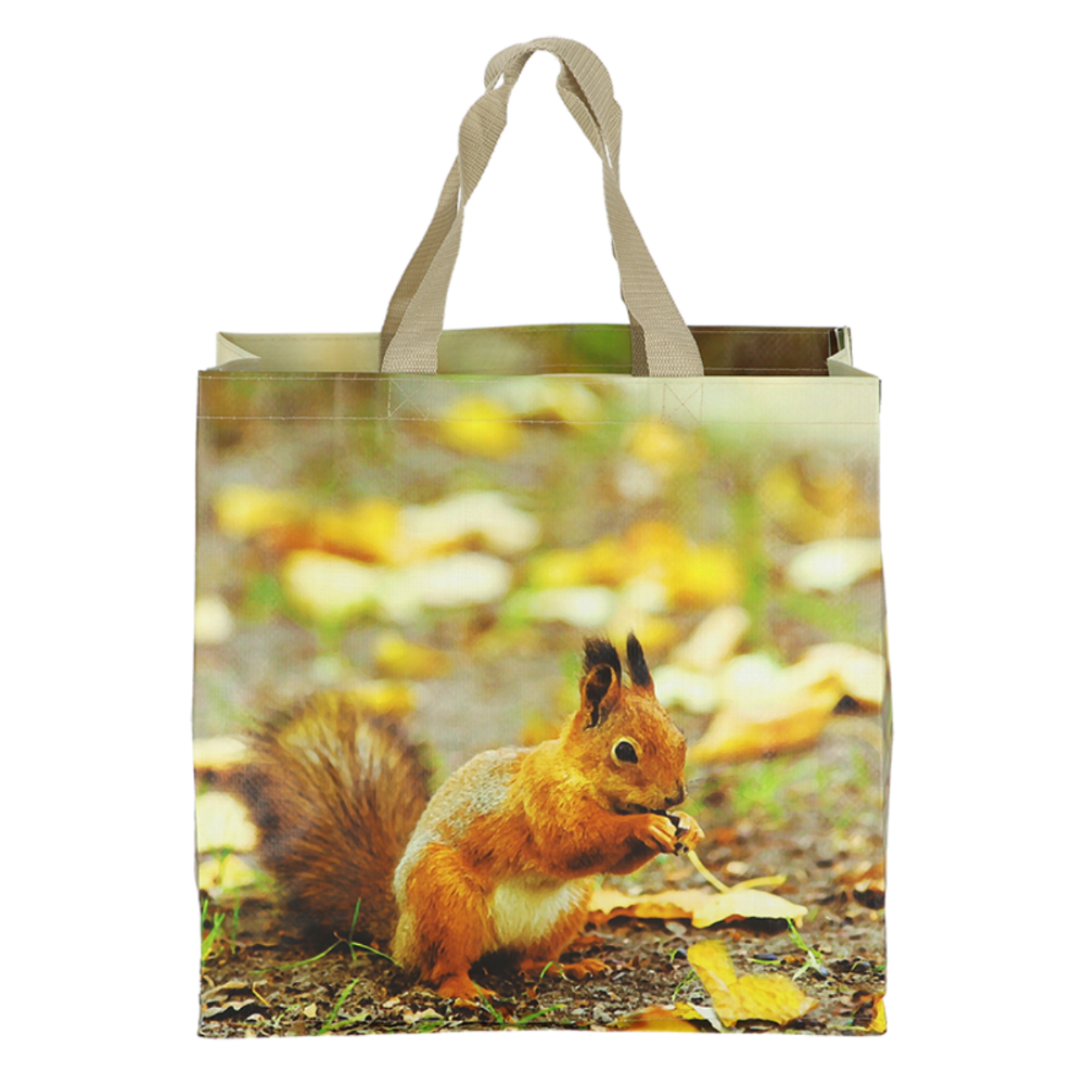 Load image into Gallery viewer, ESSCHERT DESIGN &#39;Nature Print&#39; Shopping Bag - Squirrel