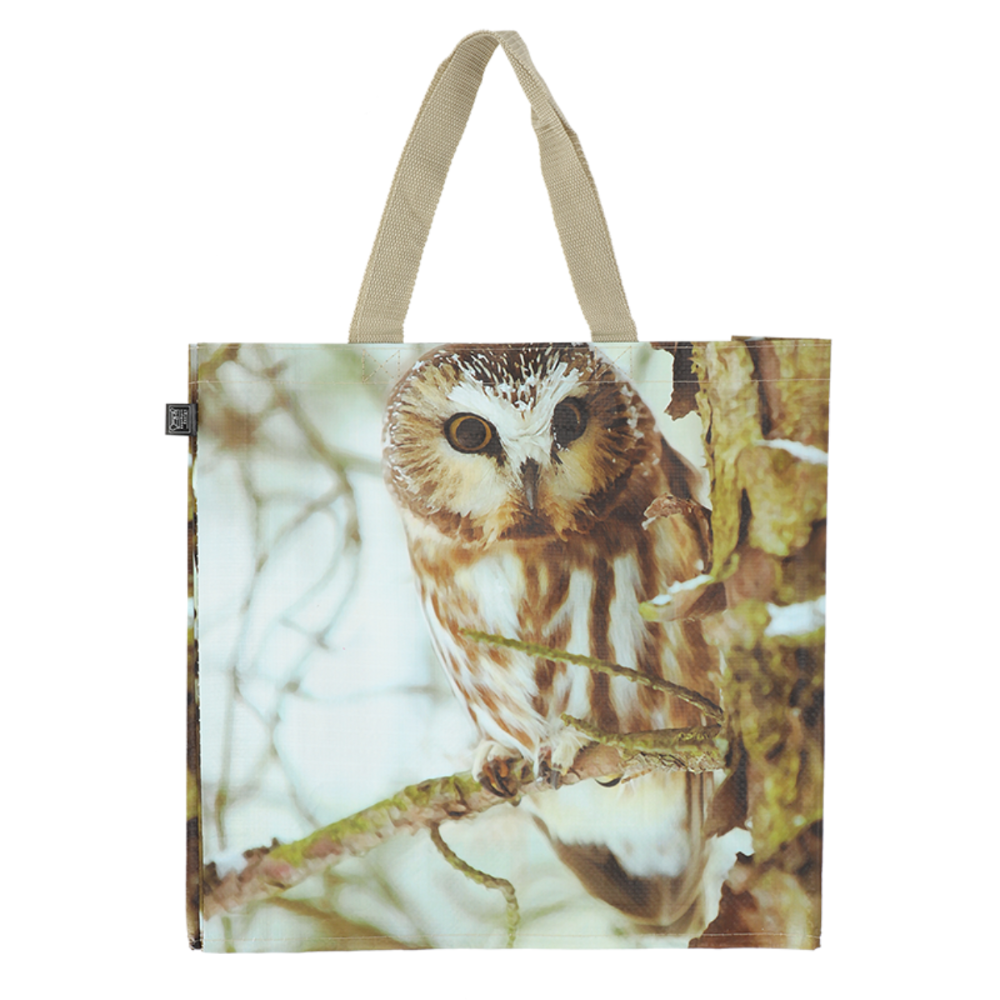 Load image into Gallery viewer, ESSCHERT DESIGN &#39;Nature Print&#39; Shopping Bag - Owl