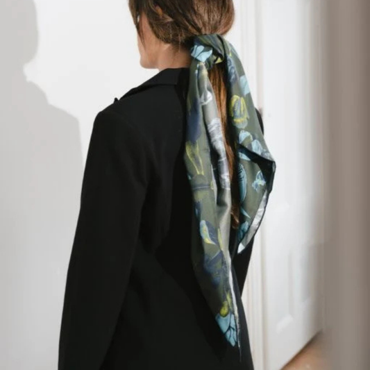 ARTIFACT Square Silk Scarf - Eos Moss