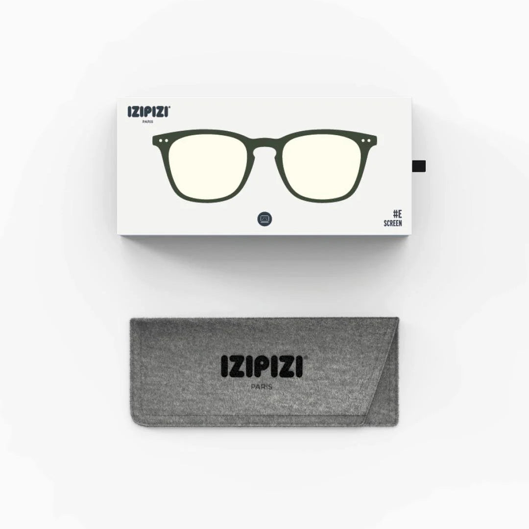 IZIPIZI eyeglasses with packaging and case on a white background