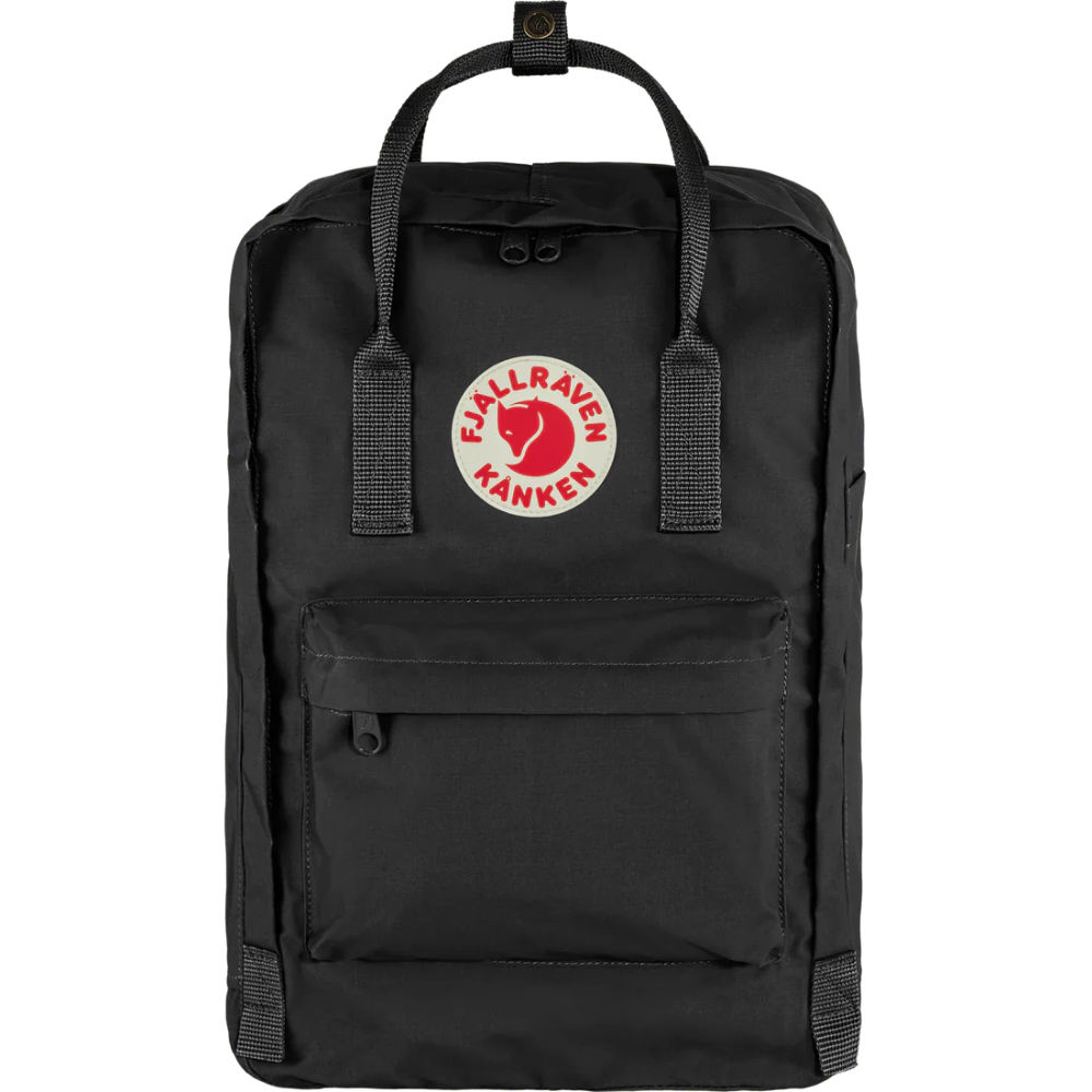 Kanken black with red straps hotsell