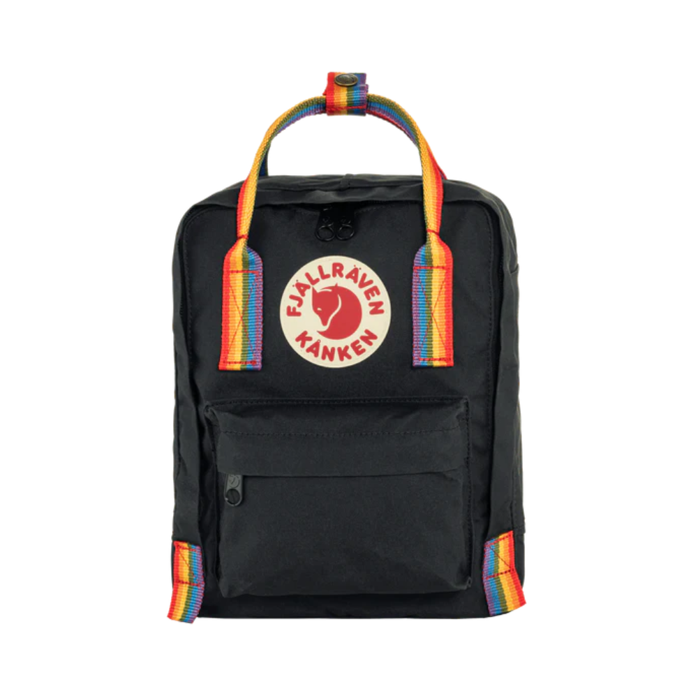 FJALLRAVEN Kanken Rainbow Mini Backpack - Black