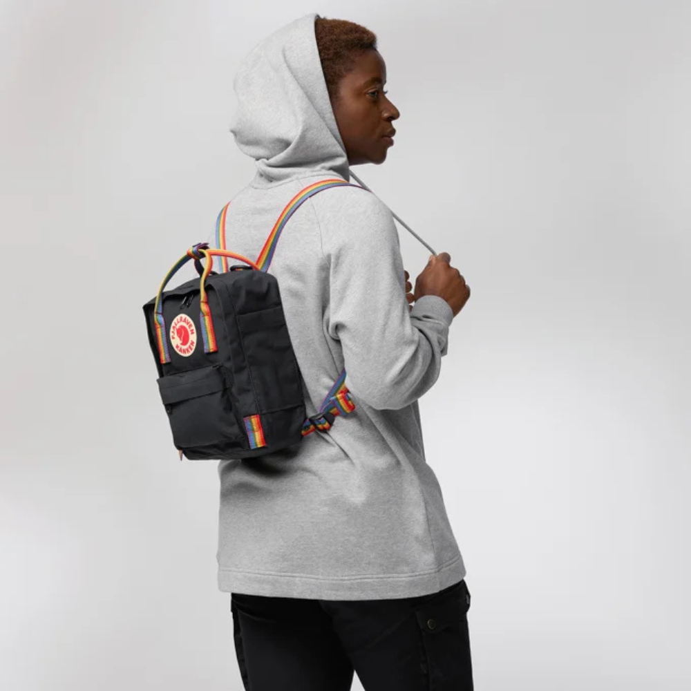 Load image into Gallery viewer, FJÄLLRÄVEN Kånken Rainbow Mini Backpack - Black