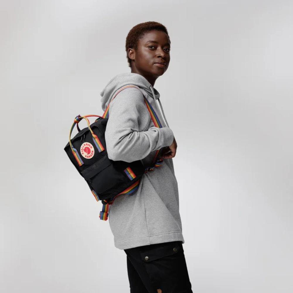 Load image into Gallery viewer, FJÄLLRÄVEN Kånken Rainbow Mini Backpack - Black