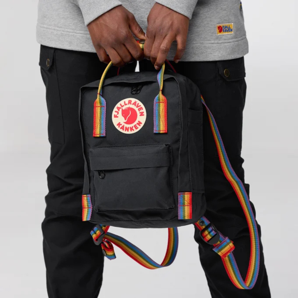 Load image into Gallery viewer, FJÄLLRÄVEN Kånken Rainbow Mini Backpack - Black