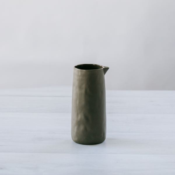 FLAX Ceramic Jug 19cm - Khaki