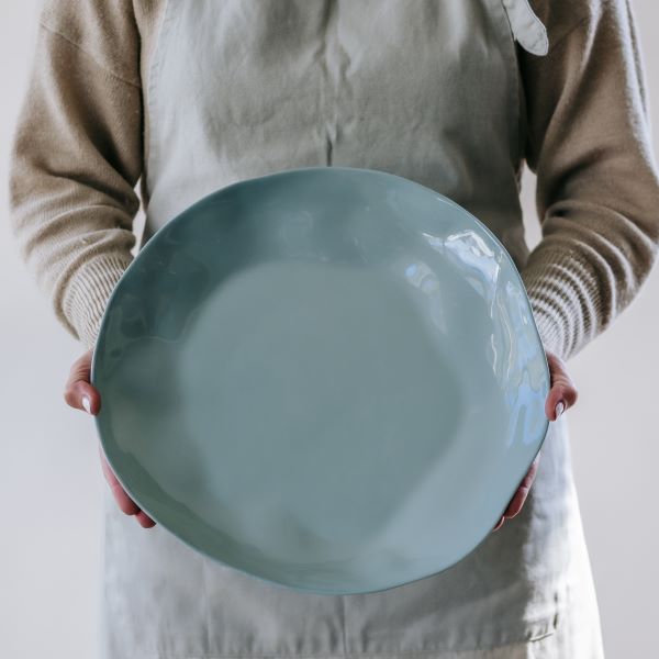 FLAX Serving Platter Round 35cm - Charcoal