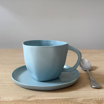 FLAX Cup w/ Handle & Saucer Set
