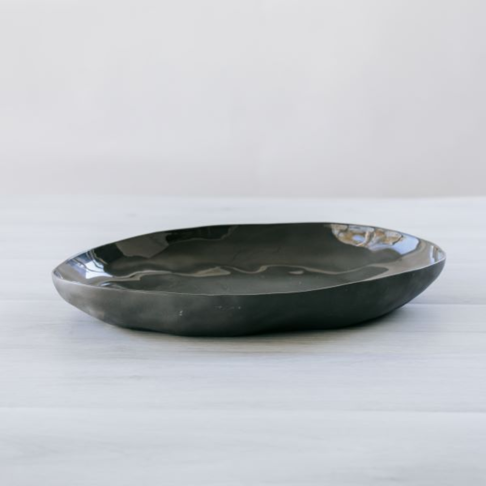 FLAX Serving Platter Oval 38cm - Charcoal