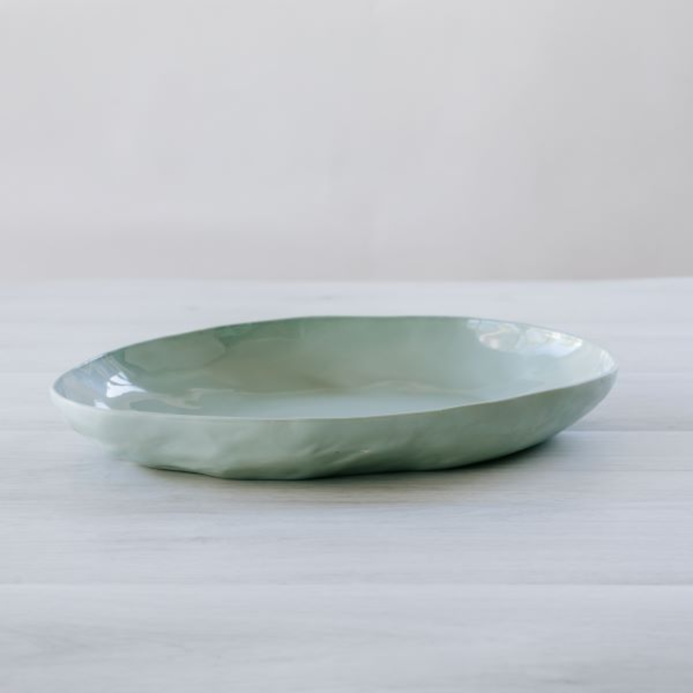 FLAX Serving Platter Oval 38cm - Duck Egg Blue