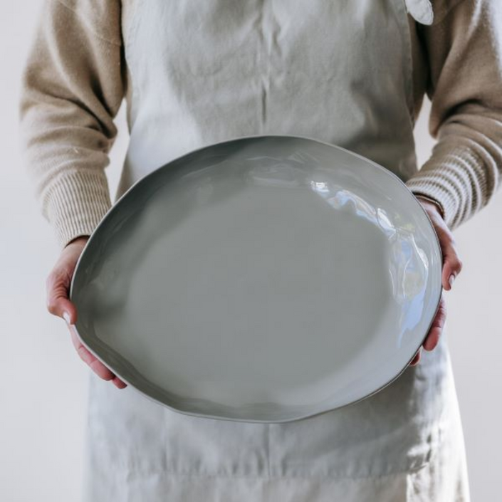 FLAX Serving Platter Oval 38cm - Grey