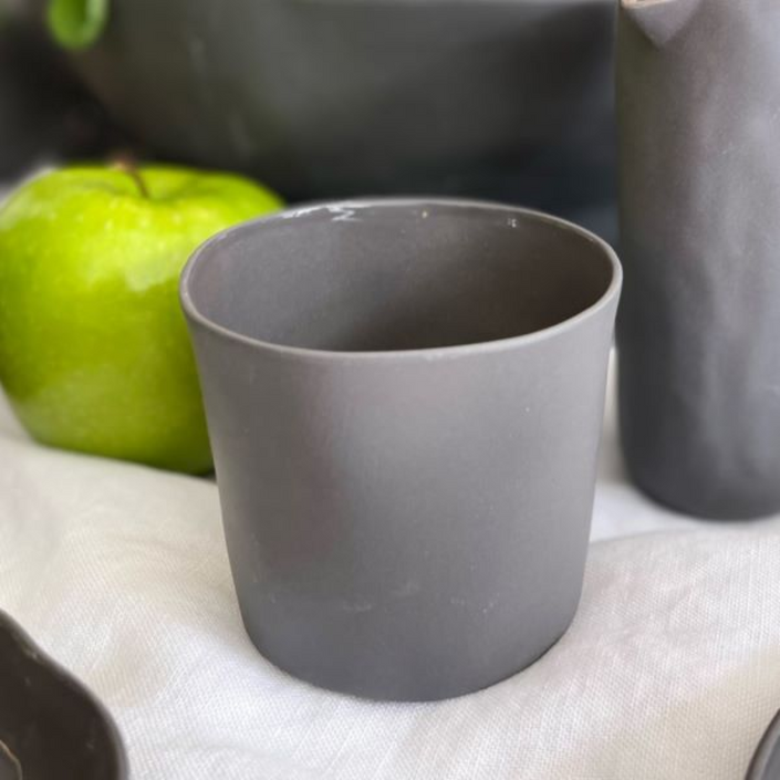 FLAX Short Cup 8cm dia - Charcoal