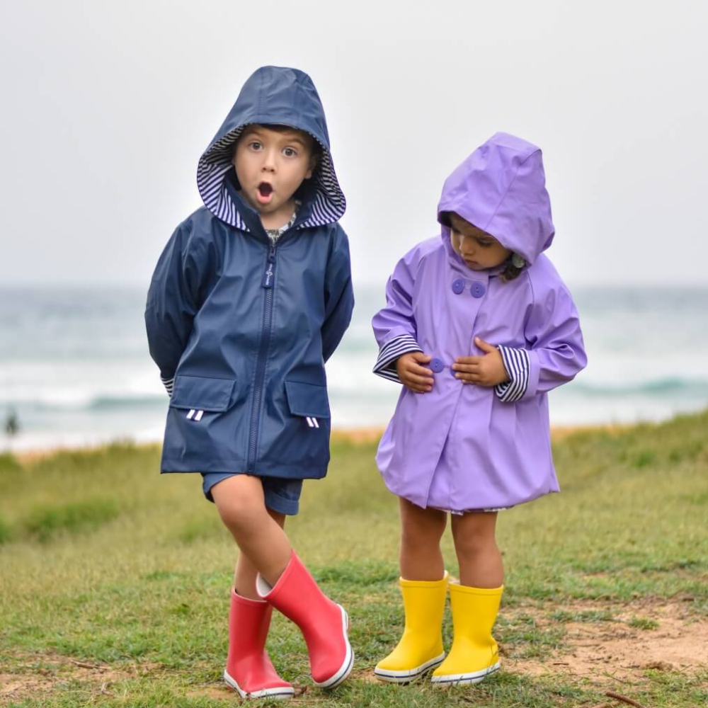 Load image into Gallery viewer, FRENCH SODA Kids Raincoat - Navy