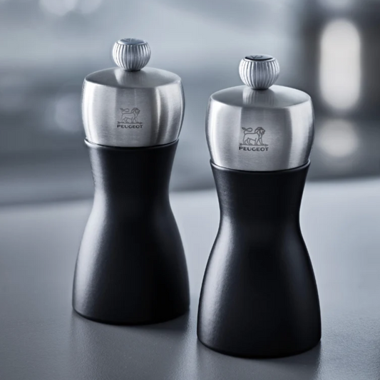 PEUGEOT Fidji Salt & Pepper Duo Black Wood & Stainless Steel - 12cm