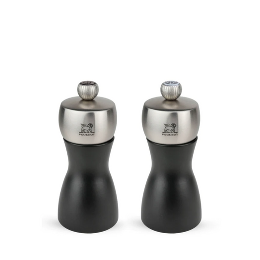 PEUGEOT Fidji Salt & Pepper Duo Black Wood & Stainless Steel - 12cm