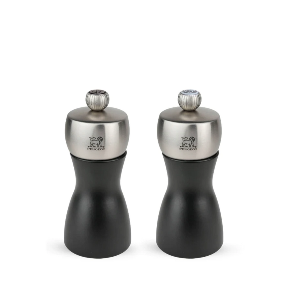 Load image into Gallery viewer, PEUGEOT Fidji Salt &amp; Pepper Duo Black Wood &amp; Stainless Steel - 12cm