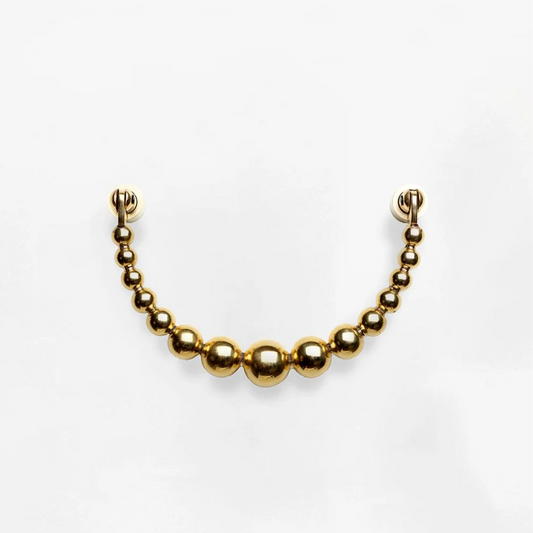 GARDEN GLORY Pearl Ribbon Door Knocker - Polished Brass **Limited Stock**