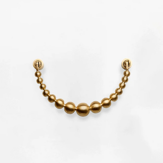 GARDEN GLORY Pearl Ribbon Door Knocker - Brushed Brass **Limited Stock**