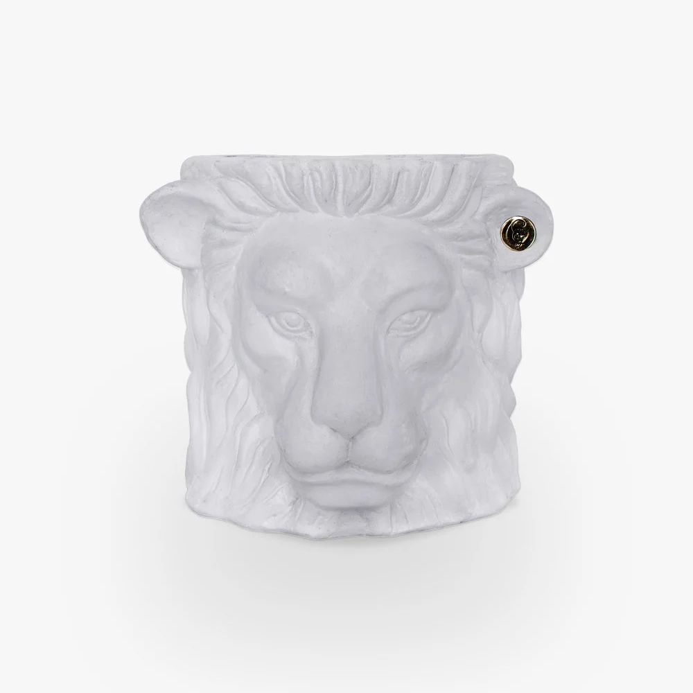 Load image into Gallery viewer, GARDEN GLORY Lion Pot Small - White