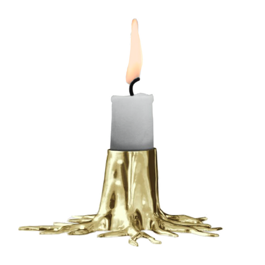 GARDEN GLORY Candle Holder "Mini Root" - Brass