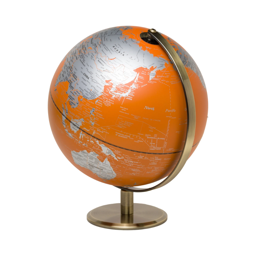 Load image into Gallery viewer, GENTLEMENS HARDWARE 10&quot; World Globe Light - Orange