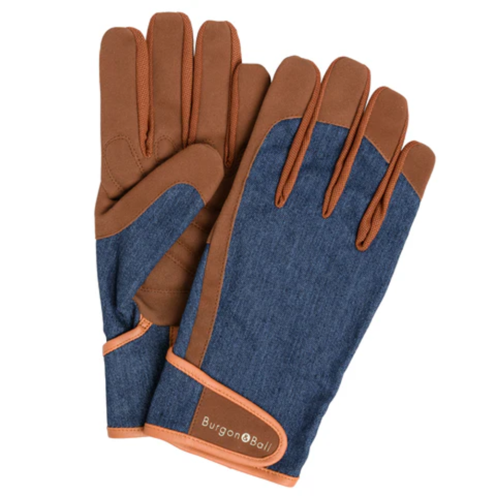 BURGON & BALL Men's Dig the Glove Gardening Gloves - Denim L/XL - Pair