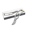 Metal garden pruner with packaging on a white background