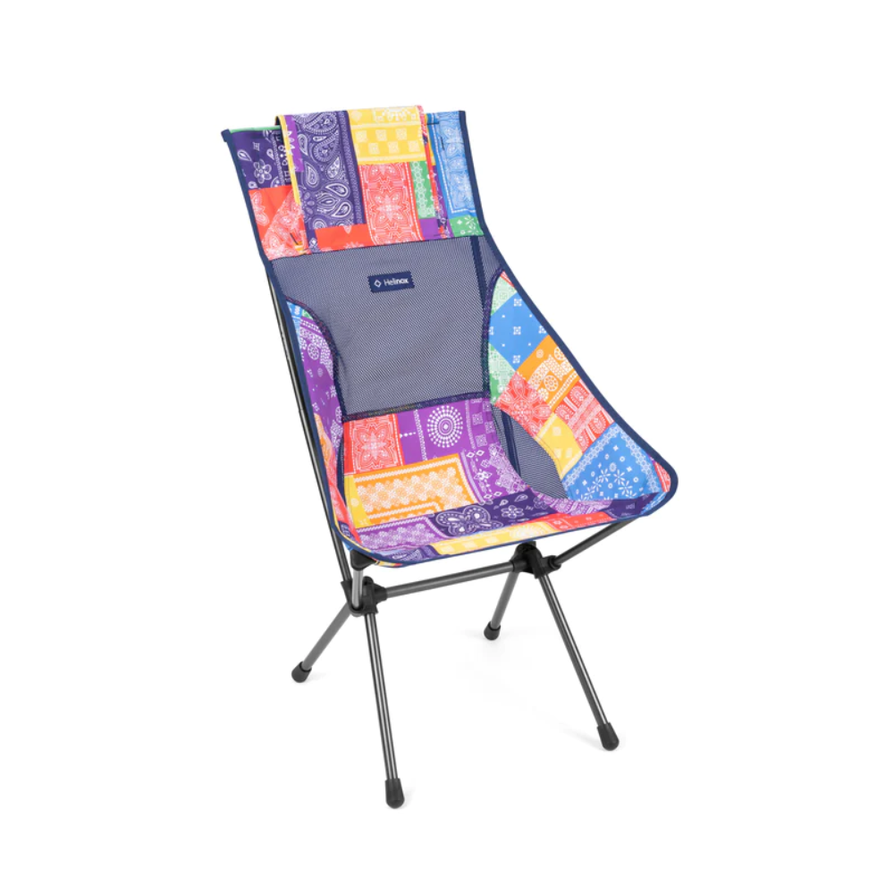 HELINOX Sunset Chair - Rainbow Bandana Quilt with Black Frame