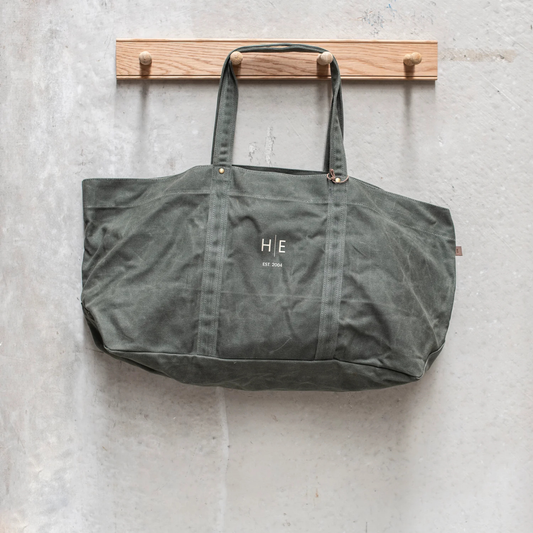 HEAVEN IN EARTH Waxed Canvas Carry All Tote/ Boot Bag