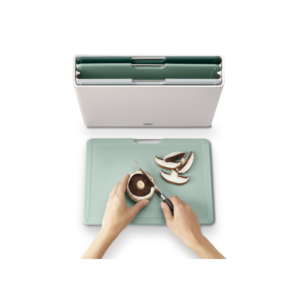 Load image into Gallery viewer, JOSEPH JOSEPH Folio™ Editions Chopping Board Set Large - Sage Green 4pc