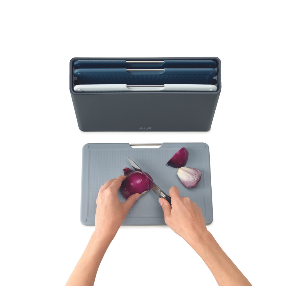 Load image into Gallery viewer, JOSEPH JOSEPH Folio™ Chopping Board Set Regular - Graphite 4pc