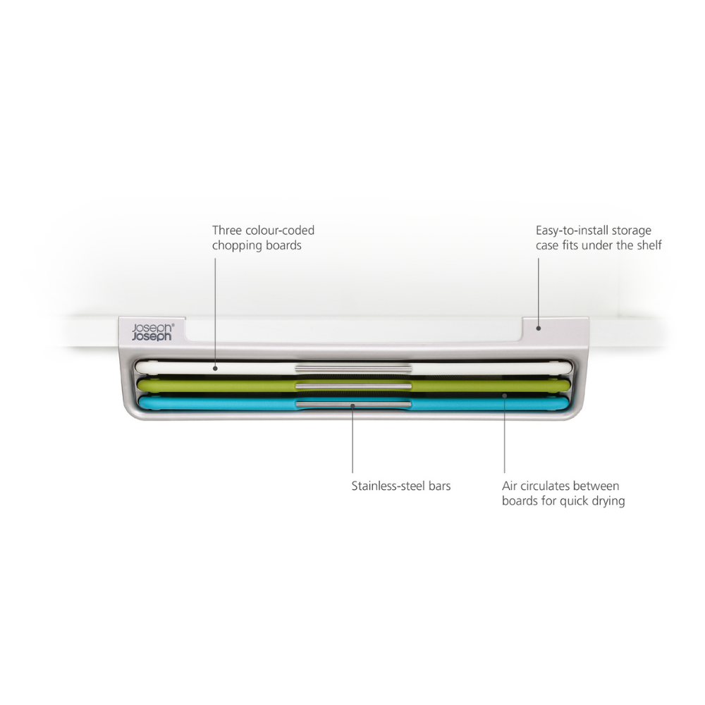 Load image into Gallery viewer, JOSEPH JOSEPH Folio™ Slim Under-shelf Chopping Board Set - 3pc