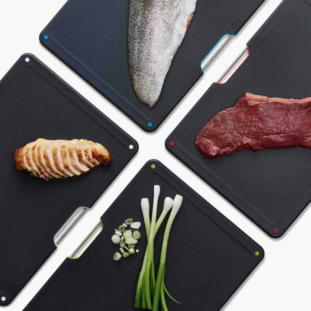 Load image into Gallery viewer, JOSEPH JOSEPH Folio™ Steel Chopping Board Set - 4pc