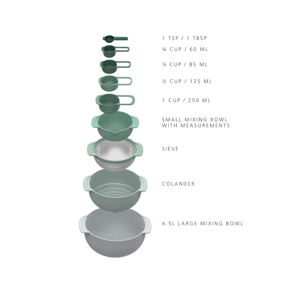 Load image into Gallery viewer, JOSEPH JOSEPH Editions Nest™ 9 Plus Bowl Set - Sage Green