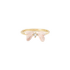 LES NEREIDES Adjustable Ring - Pink Ribbon & Faceted Crystal