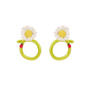LES NEREIDES Hoop Earrings - White Flower & Ladybird