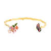 LES NEREIDES Large Bangle Bracelet - Japanese Emperor Butterfly & Cherry Blossom