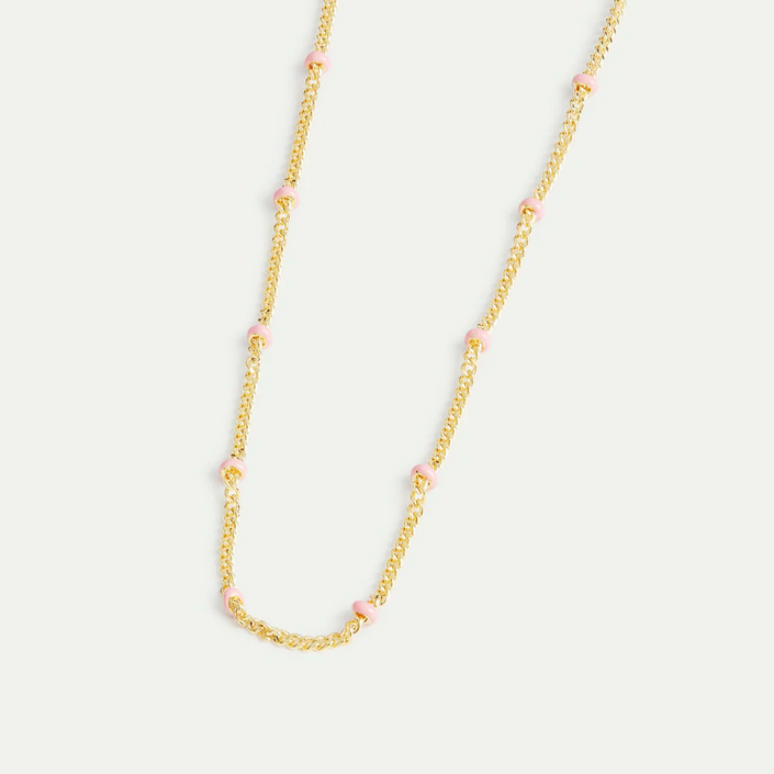 LES NEREIDES Pendant Chain Necklace - Pink Pearl