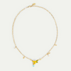 LES NEREIDES Pendant Necklace - Mimosa Flower & Double Fern