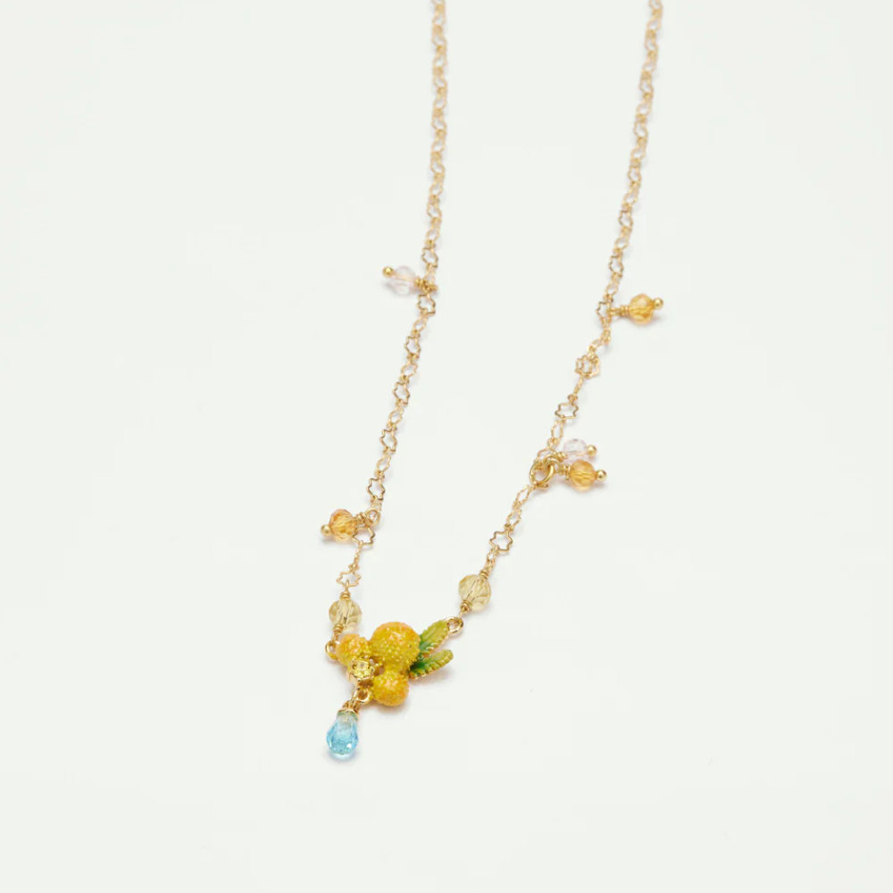 Load image into Gallery viewer, LES NEREIDES Pendant Necklace - Mimosa Flower &amp; Double Fern