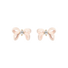 LES NEREIDES Stud Earrings - Pink Ribbon & Faceted Crystal