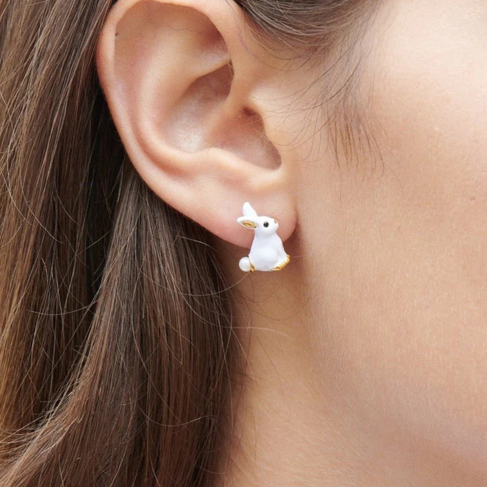 LES NEREIDES Stud Earrings - Pearl-tail Rabbit