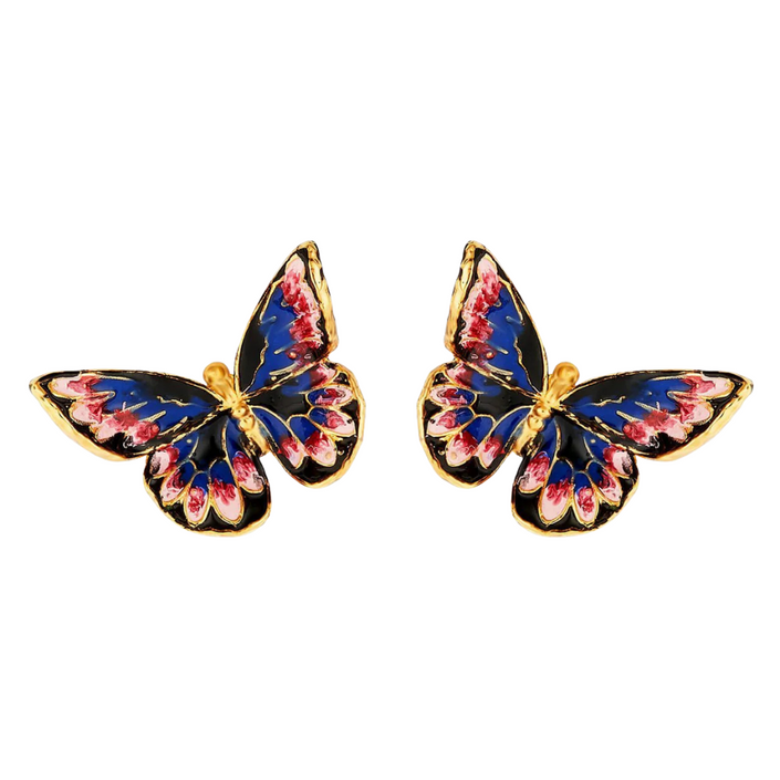 LES NÉRÉIDES Stud Earrings - Japanese Emperor Butterfly