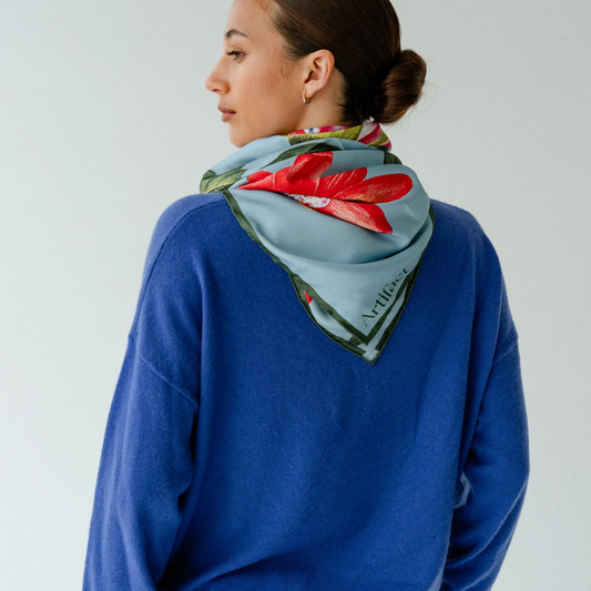 ARTIFACT Square Silk Scarf - Liora Blossom