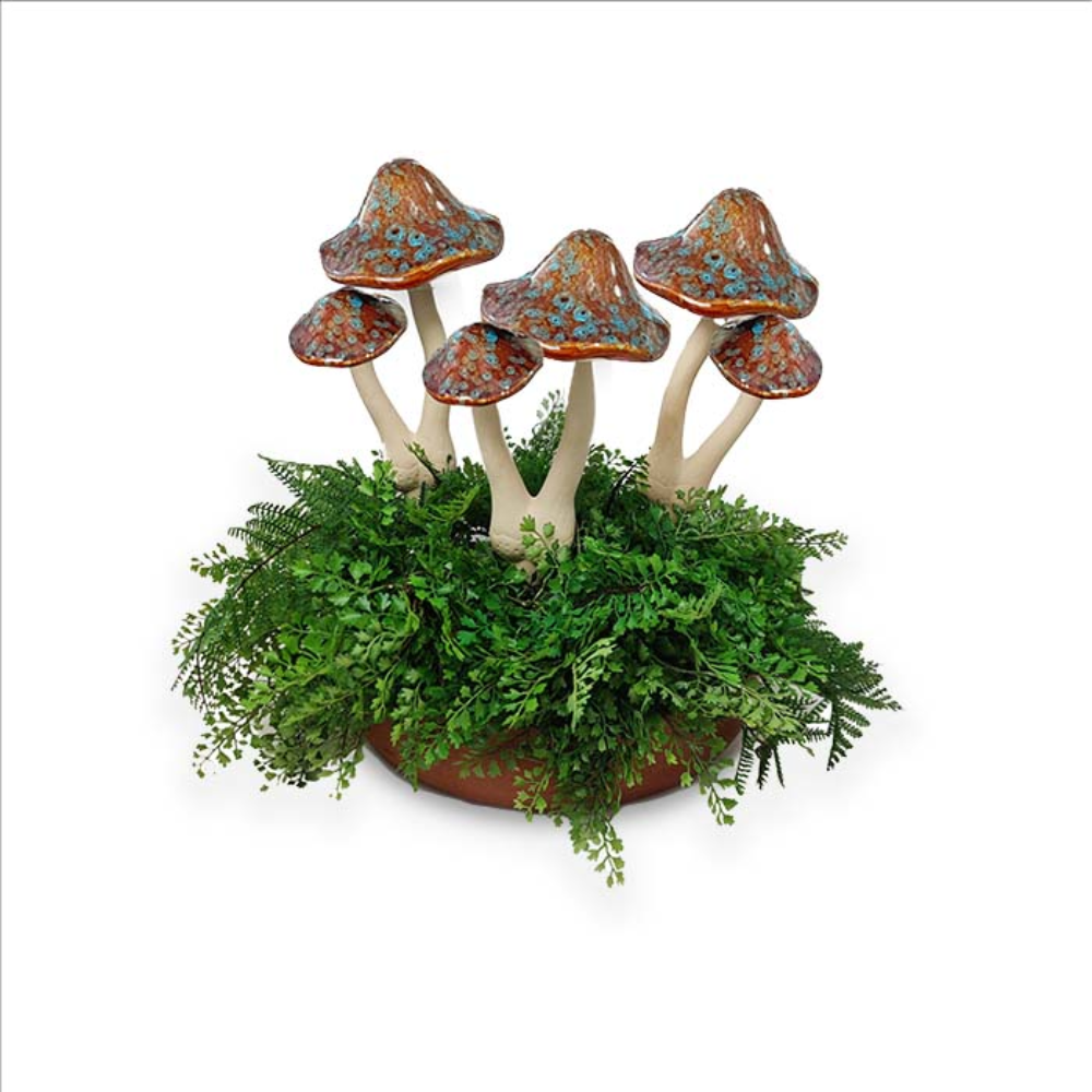 MARTHA'S VINEYARD Ceramic Garden Ornament - Double Mushroom